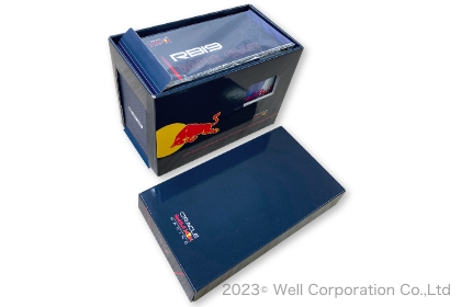 2種類のレッドブル飲料に加え、RB19ペーパークラフト、限定のガレージボックスがセットになっている