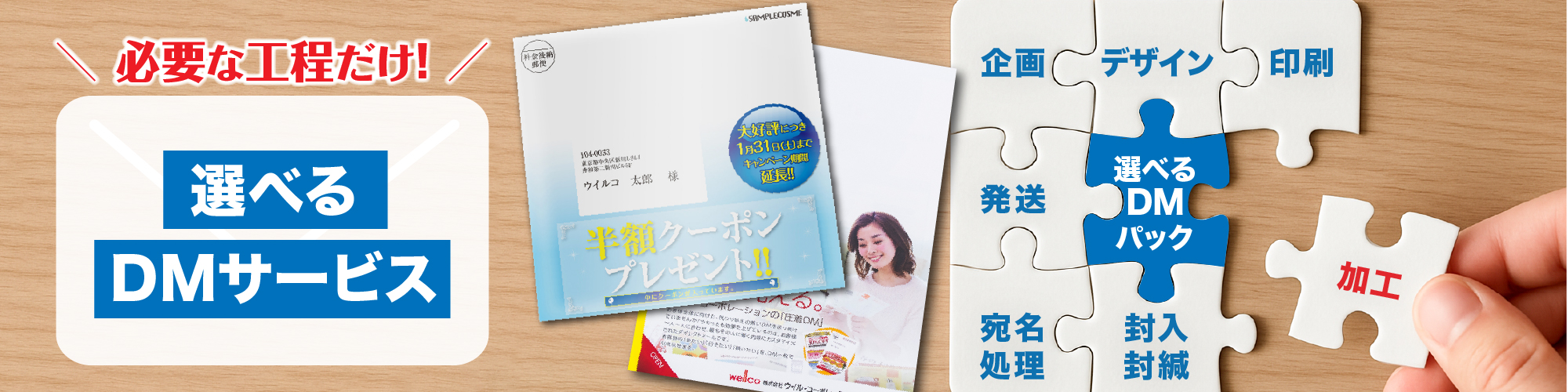 必要な工程だけ選べるDMサービス