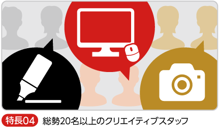 総勢20名以上のクリエイティブスタッフ