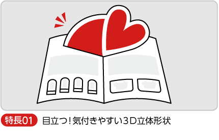 目立つ気づきやすい立体形状