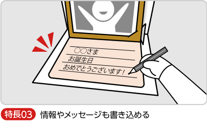 情報やメッセージも書き込める