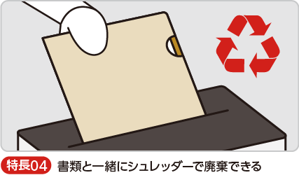 直接シュレッダーで廃棄できる